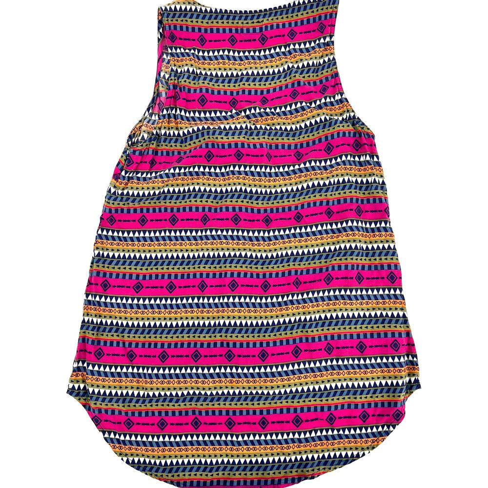 Kavu Multicolor Aztec Pattern Button Up Hi Low Ta… - image 7